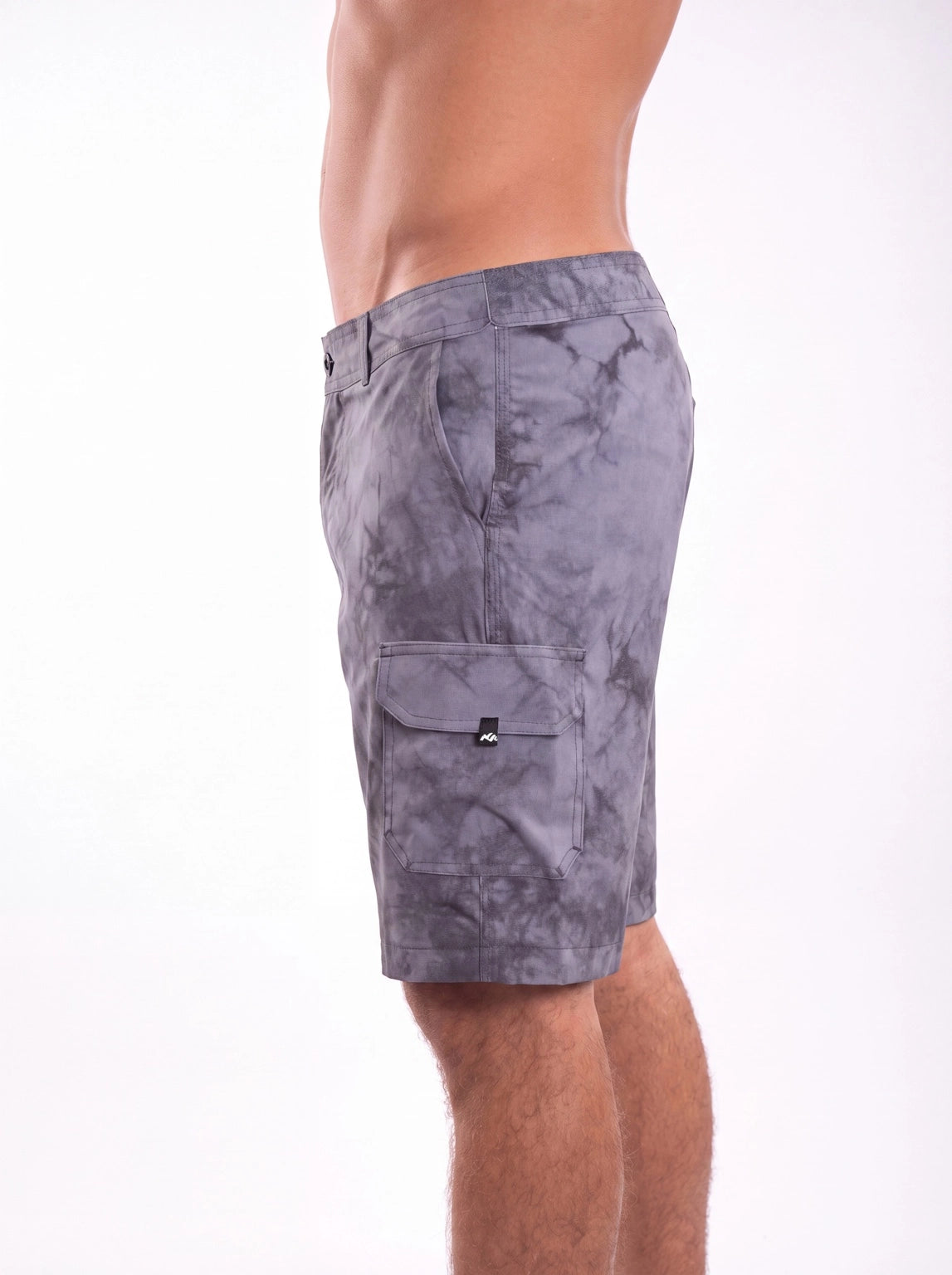 Bermuda Walk Cargo Tie Dye 21" Cinza